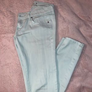 Light mint green skinny jeans (juniors)